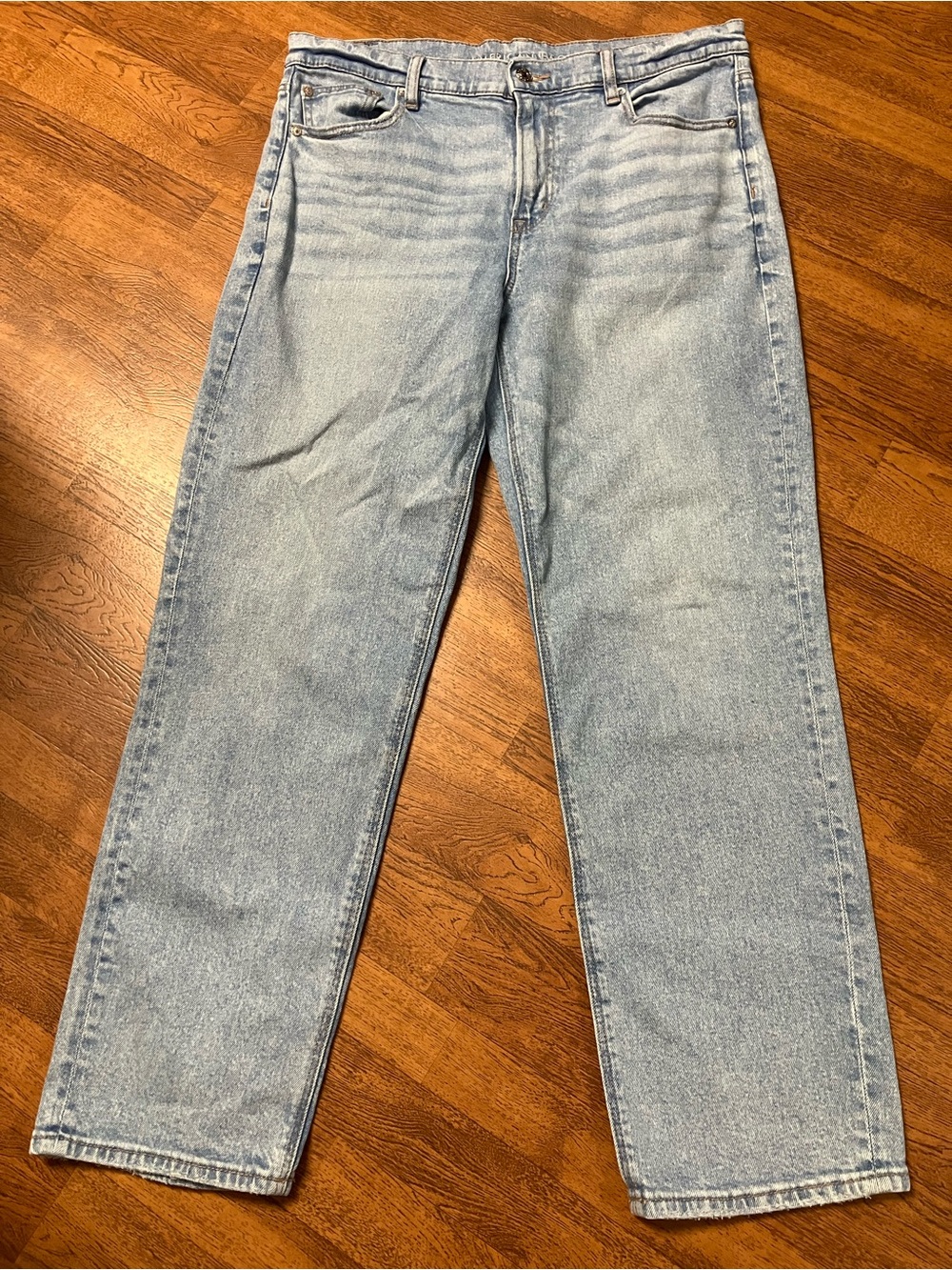 American Eagle Stretch Super High Rise Straight Leg Blue Jeans Womens Size 14